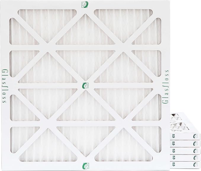 Glasfloss 18x18x1 MERV 10 Pleated Air Filters Box of 6. Actual Size: 17-1/2 x by Glasfloss