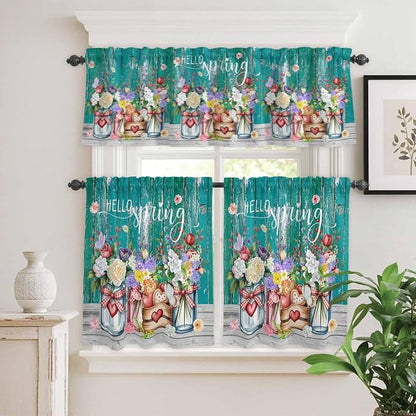 Spring Flowers Kitchen Curtains Set 3 Piece - Image 9