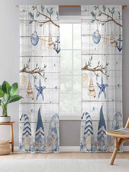 Sheer Curtains 108 Inches Long, Coastal Eucalyptus Semi Sheer Curtains Light - Image 5
