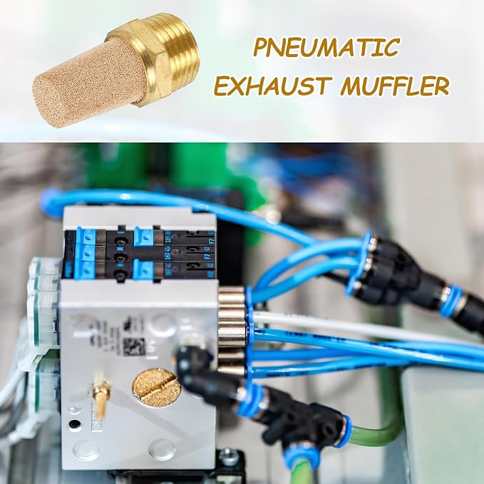 MECCANIXITY 4pcs Male Air Pneumatic Mufflers 1/2" NPT Male Sintered Bronze - Image 6
