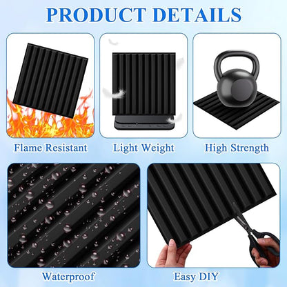 Nuanchu 32 Pcs 3D Slat Wall Panels, Paintable Waterproof Textured Tiles - Image 4