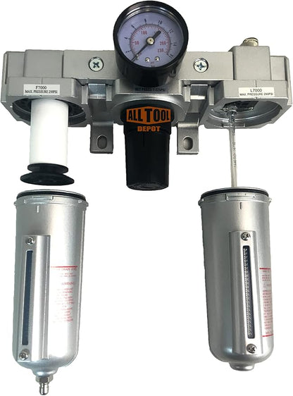 3/4" NPT HEAVY DUTY Compressed Air In Line Filter Regulator Lubricator Oiler - Image 6