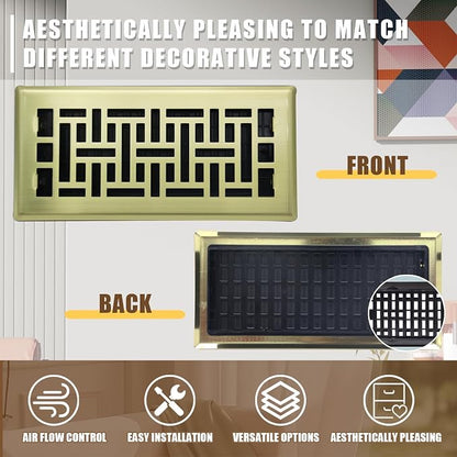 Air Floor Vent Adjustable Register 4x12 Inch Floor Register Vents - Image 2