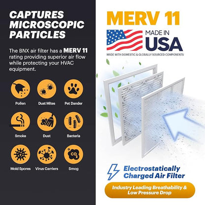 BNX 20x25x1 MERV 11 Air Filter 4 Pack - Image 3