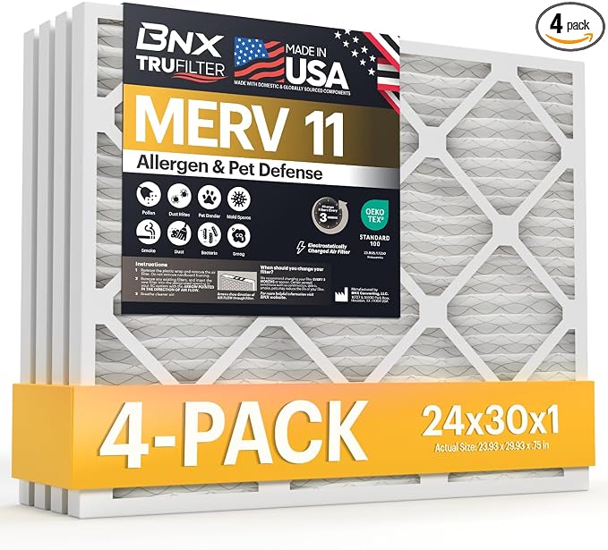 BNX TruFilter 24x30x1 Air Filter MERV 11 by BNX