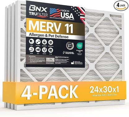 BNX TruFilter 24x30x1 Air Filter MERV 11 by BNX