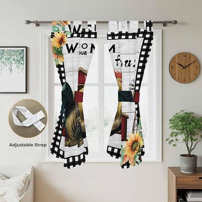 Farmhouse Rooster Bedroom Curtains 72 Inch Length, Window Curtains Tab Top - Image 5