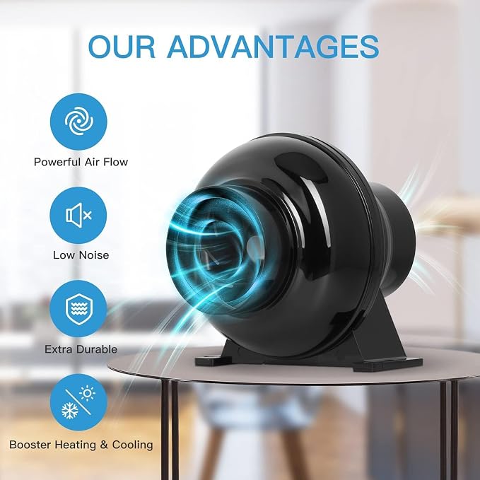 iPower 4" 195 CFM Inline Fan - Image 2