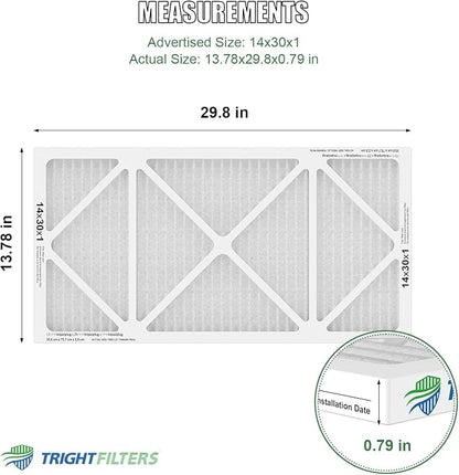 14x30x1 Air Filter 4 Pack, MERV 8 Pleated Dust Defense Air Filters Replacement - Image 2
