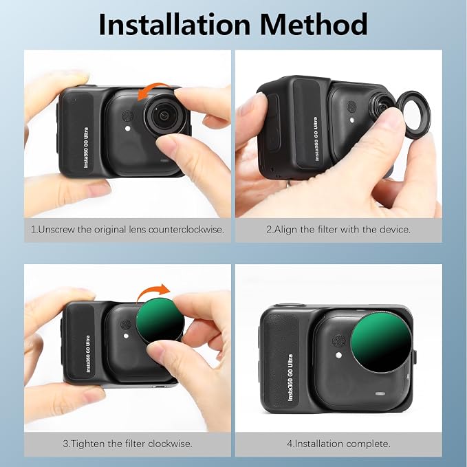 AMAZEAR ND & CPL Filters Set for Insta360 Go Ultra, Insta 360 Accessories ND8 + - Image 6