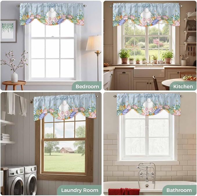 Spring Easter Tie Up Valance Curtains - Image 8