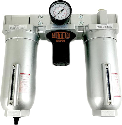 3/4" NPT SUPER DUTY Compressed Air In Line Filter Regulator Lubricator Oiler by AllToolDepot