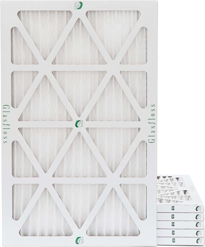 Glasfloss 16x24x1 MERV 10 Pleated Air Filters Box of 6. Actual Size: 15-1/2 x by Glasfloss