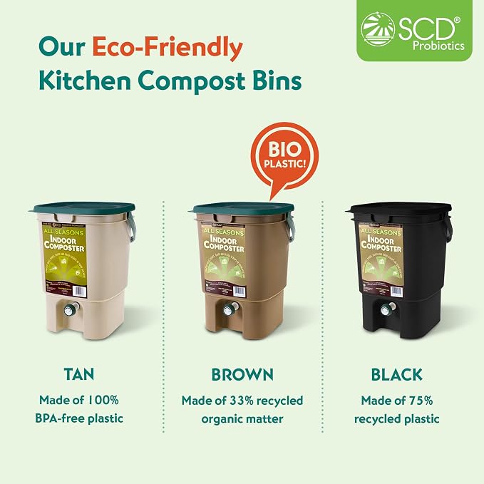 All Seasons Indoor Composter Starter Kit – 5 Gallon Black Compost Bin - Image 9