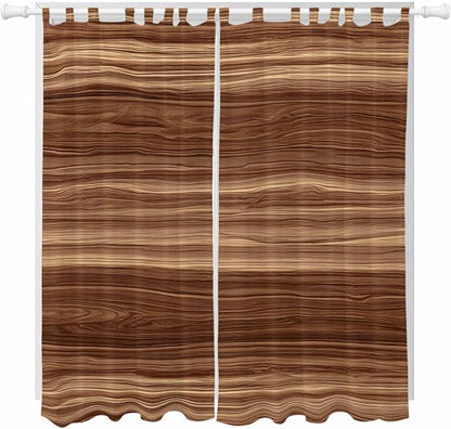 Brown Western Living Room Curtains 96 Inch Length, Window Curtains Tab Top by Unknown