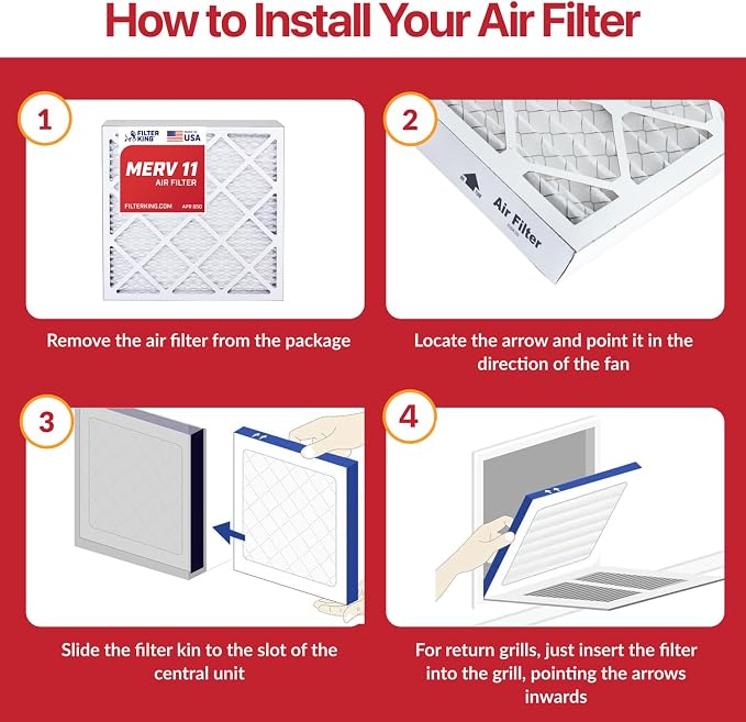 Filter King 13x21.5x1 Air Filter | 12-PACK | MERV 11 HVAC Pleated A/C Furnace - Image 4