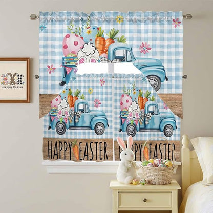 Swag Valance Curtains, Easter Truck - Image 8
