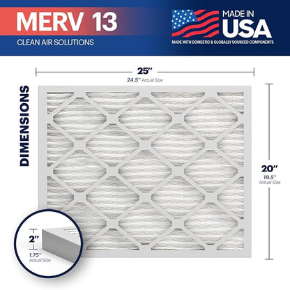 BNX TruFilter 20x25x2 MERV 13 AC Furnace Air Filter - Image 2