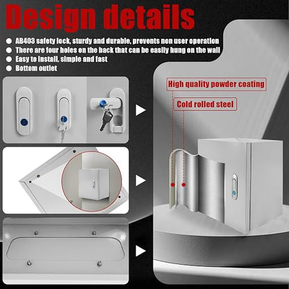 Electrical Box 20 x 12 x 10 Inch Indoor Outdoor Electrical Enclosure Box Steel - Image 5