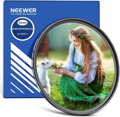 Neewer 62mm Black Diffusion 1/8 Filter Soft Dreamy Cinematic Effect Filter by Neewer