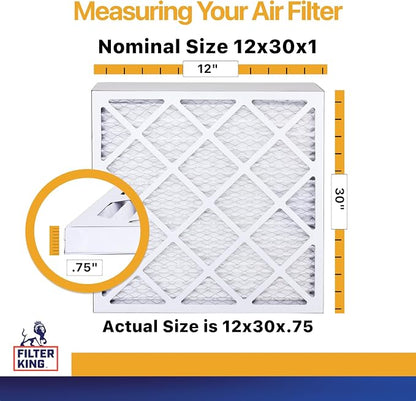 Filter King 12x30x1 Air Filter | 4-PACK | MERV 13 HVAC Pleated A/C Furnace - Image 2