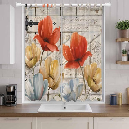 Retro Floral Living Room Curtains 84 Inch Length, Window Curtains Tab Top - Image 9