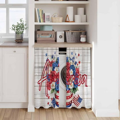 Independence Day Kitchen Curtains 54 Inch Long 2 Panel Set, Rod Pocket Window - Image 7