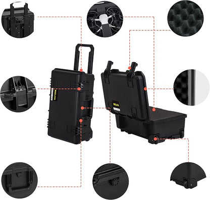 MEIJIA Premium Waterproof Hard Compact Rolling Camera Case - Image 3
