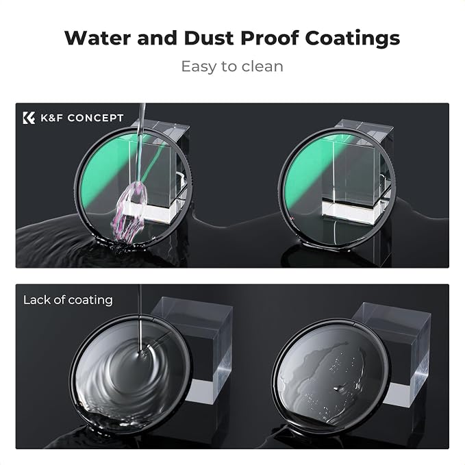 K&F CONCEPT 55mm Black Diffusion 1/4 & 1/8 Lens Filter Kit, Mist Cinematic - Image 6