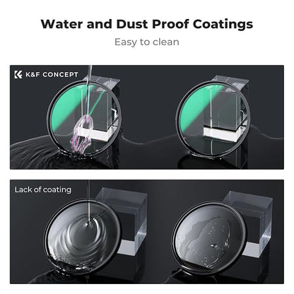 K&F CONCEPT 55mm Black Diffusion 1/4 & 1/8 Lens Filter Kit, Mist Cinematic - Image 6
