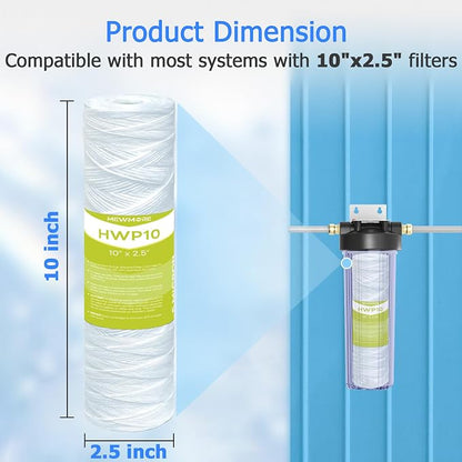 5 Micron Whole House Water Filter Cartridge, String Wound Sediment Filters - Image 4