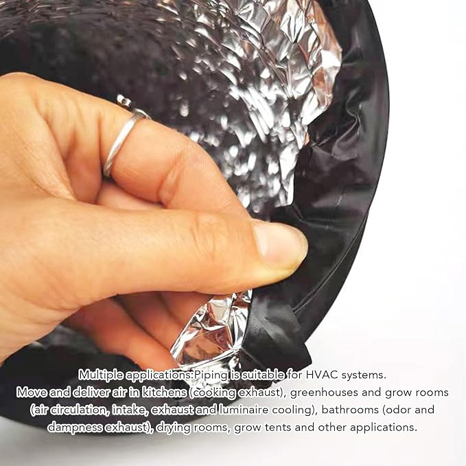 7in 6.56ft Dryer Vent Exhaust Duct Hose, Flexible Aluminum Air Ducting - Image 5