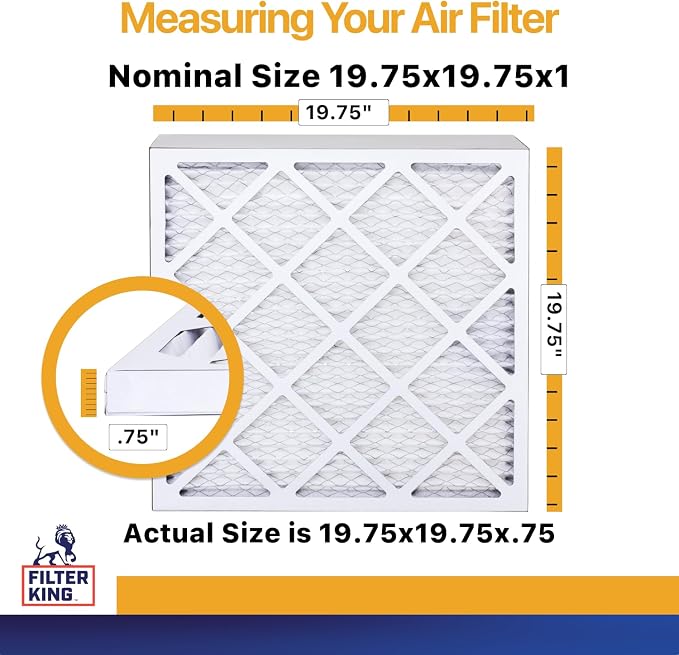 Filter King 19.75x19.75x1 Air Filter | 6-PACK | MERV 13 HVAC Pleated A/C - Image 2