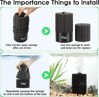 hygger Aquarium Sponge Filter 5-20 Gallon Small Fish Tank Filter - Image 5