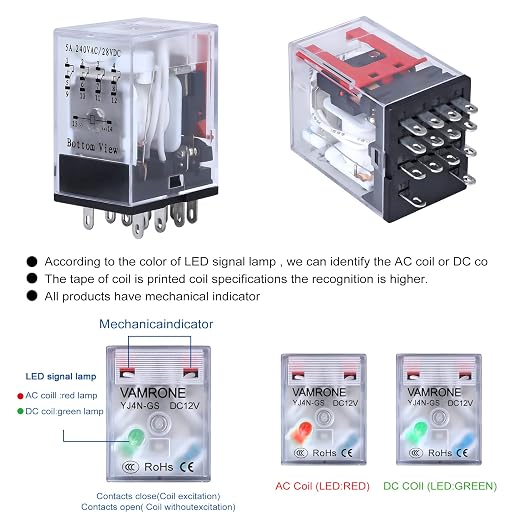 Electromagnetic Power Relay, 14-Pin 5 AMP 12V DC Relay Coil - Image 6