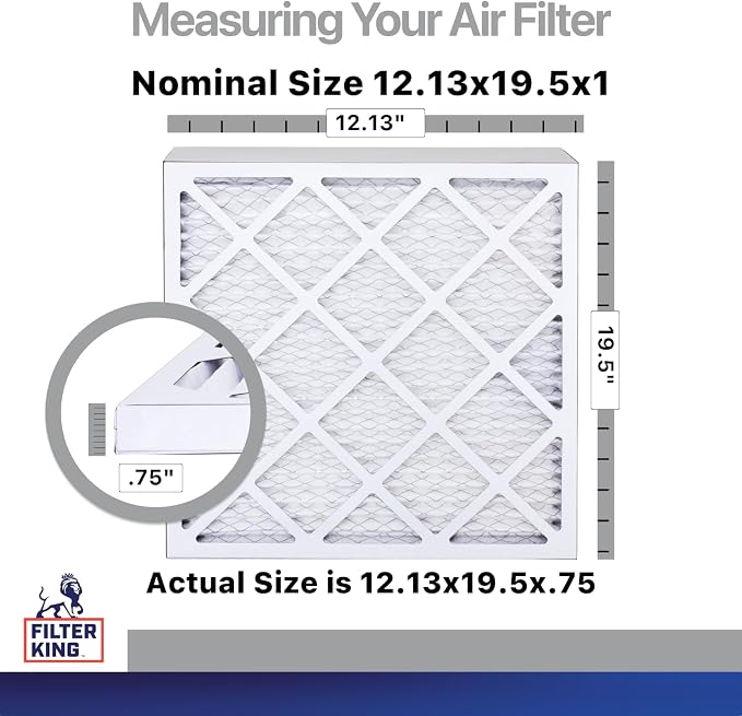 Filter King 12.13x19.5x1 Air Filter | 4-PACK | Carbon MERV 8 HVAC Pleated A/C - Image 2