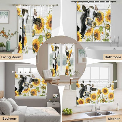 Retro Farmhouse Floral Kitchen Curtains 24 Inch Length, Small Window Curtains - Image 7
