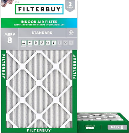 Filterbuy 12x20x2 Air Filter MERV 8 Essential Dust & Allergy Defense, by Filterbuy