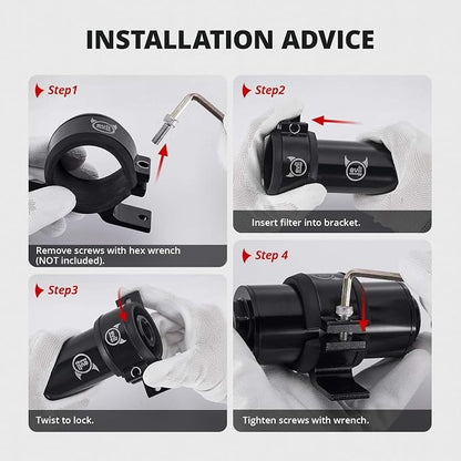 EVIL ENERGY 60mm Fuel Filter Mounting Bracket, Fuel Pump Clamp Holder Black - Image 3