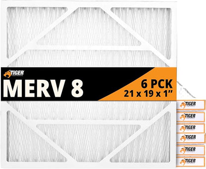 Tiger Tough 21x19x1 Air Filter MERV 8 MPR 600-800, High-Performance Pleated by TIGERTOUGHPRODUCTS