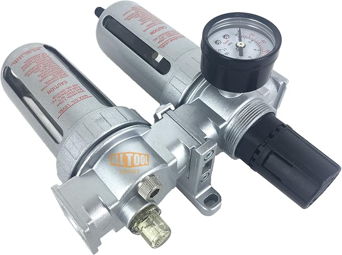 1/4" NPT Mid Flow Compressed Air In Line Filter Regulator Lubricator Oiler - Image 4