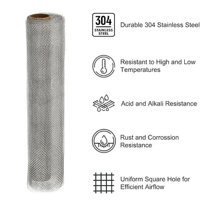 PATIKIL 40" L x 16" W Woven Wire Mesh, 14 Mesh 304 Stainless Steel Air Vent - Image 3