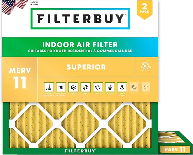 Filterbuy 30x30x1 Air Filter MERV 11 Superior Pet & Allergy Defense, by Filterbuy