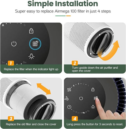 2 Pack Airmega 100 Filter Replacement Compatible - Image 6