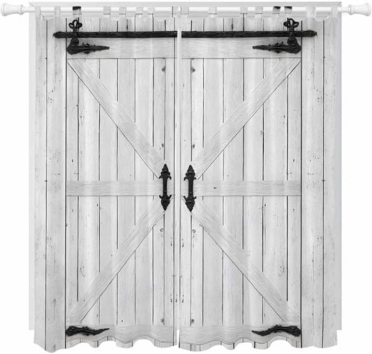 Farmhouse Wood Grain Living Room Curtains 96 Inch Length, Window Curtains Tab by Unknown