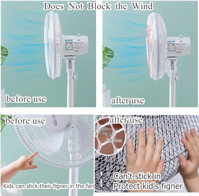 2 Pack - 18" Fan Safety Protection Cover, Kids Finger Protect Fan Net Guard - Image 5