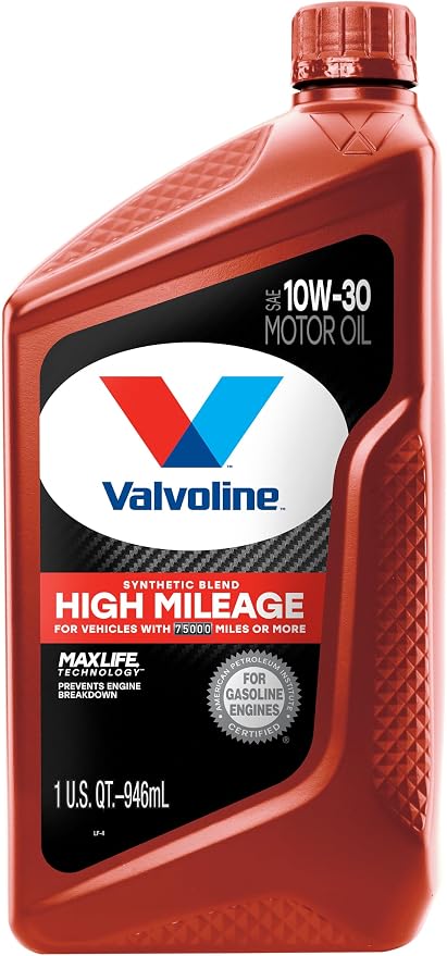 Valvoline High Mileage with MaxLife Technology 10W-30 Synthetic Blend Motor Oil by Valvoline