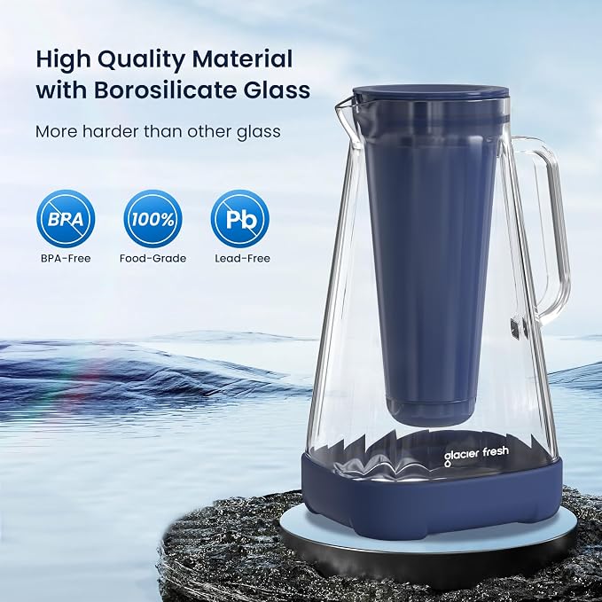 GLACIER FRESH 10 Cup Purela Glass Water Pitcher - Image 3