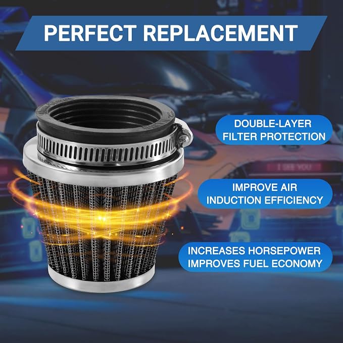 52mm Cold Air Intake Filter for Motorcycle Turbo Vent Breather Air Intake - Image 5