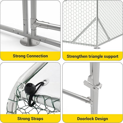 9.8X19.7x6.6FT, Large Walk in Chicken Run Pen Cage, Metal Coop Clearance - Image 4